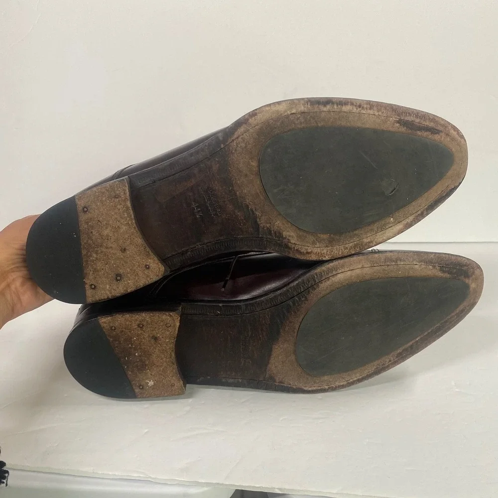 Suitsupply Cap Toe Derby Shoes Mens‎ 10.5 Dark Brown Leather Made in Italy
